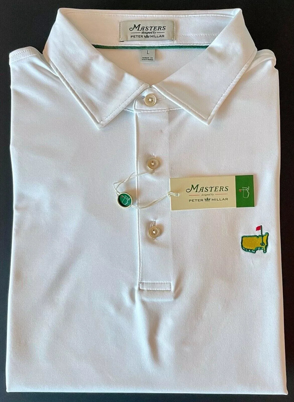 2025 Masters Peter Millar Men's Golf Polo Augusta National White Polo Shirt