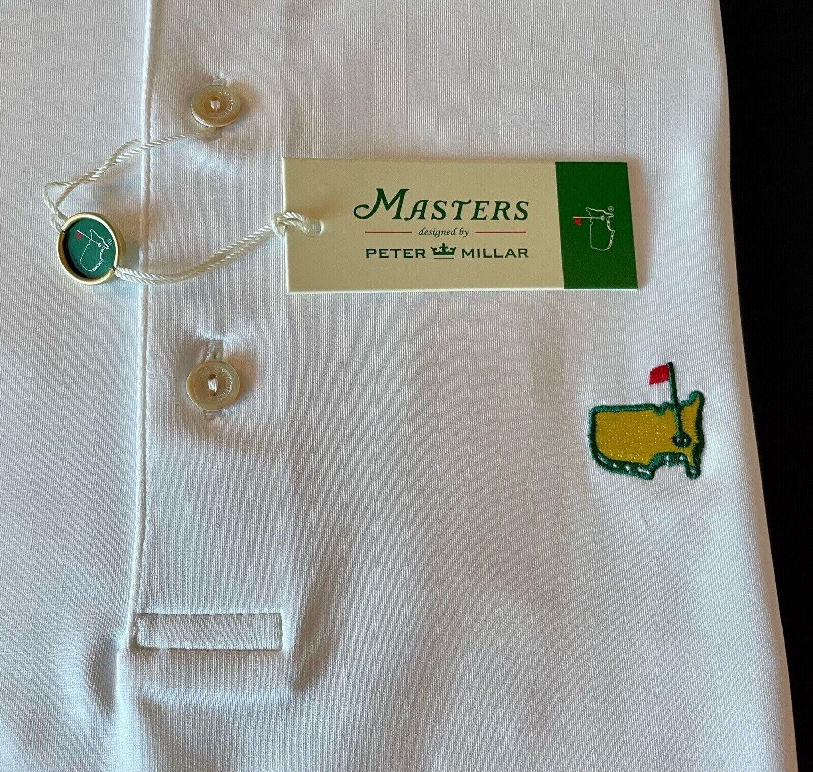 2025 Masters Peter Millar Men's Golf Polo Augusta National White Polo Shirt
