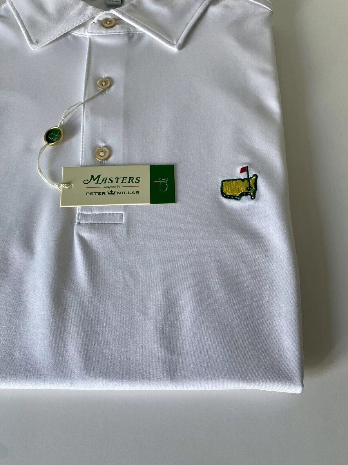 2025 Masters Peter Millar Men's Golf Polo Augusta National White Polo Shirt