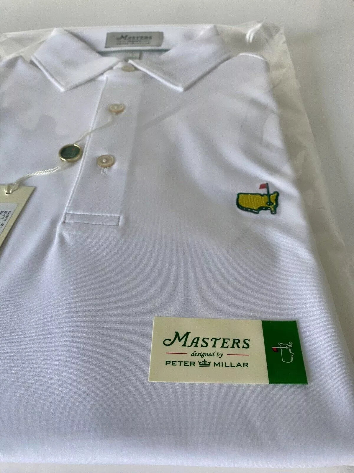 2025 Masters Peter Millar Men's Golf Polo Augusta National White Polo Shirt