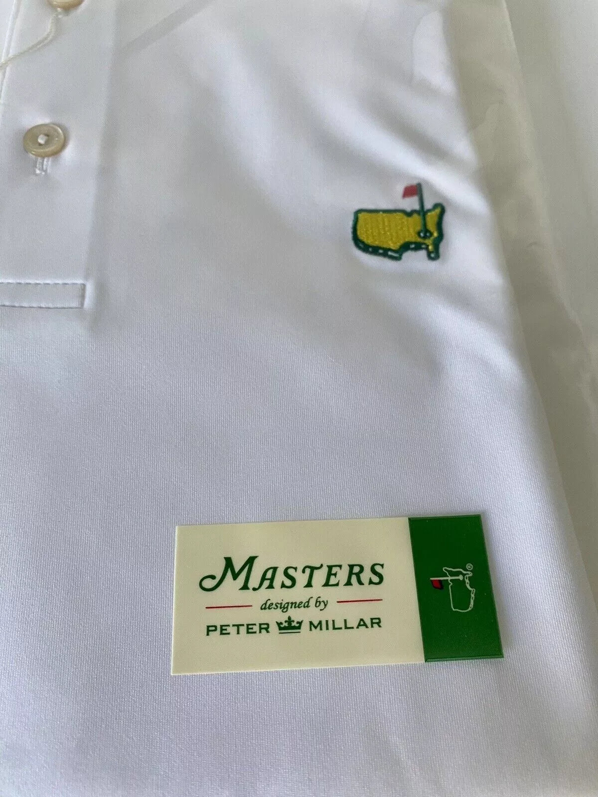 2025 Masters Peter Millar Men's Golf Polo Augusta National White Polo Shirt