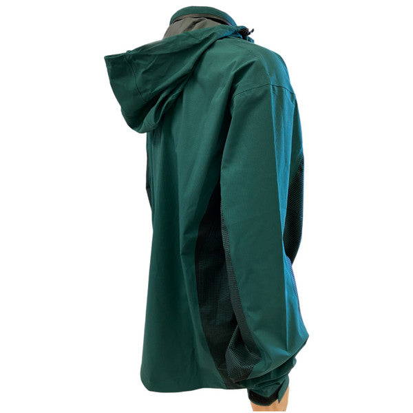 Masters FootJoy HydroLite Green and Black Full Zip Rain Jacket with Stowable Hood