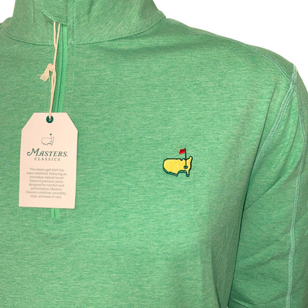 Masters Classics Light Green Heather Cotton Blend 1/4 Zip Pullover