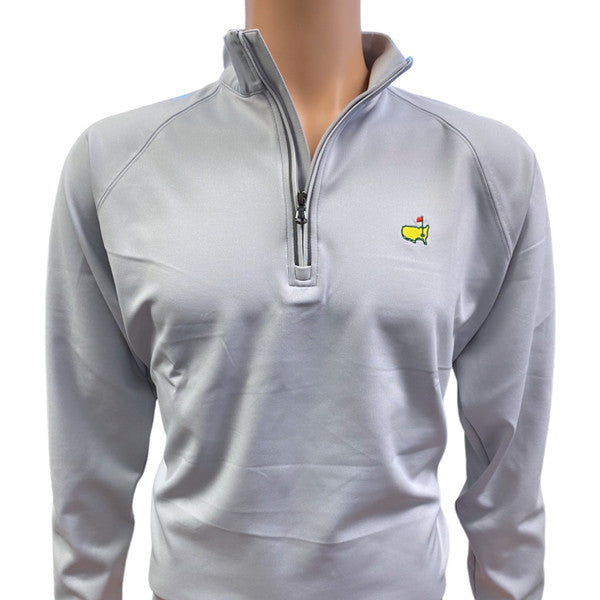 Masters Performance Tech Light Grey 1/4 Zip Pullover with Dark Grey Stripe along Zipper