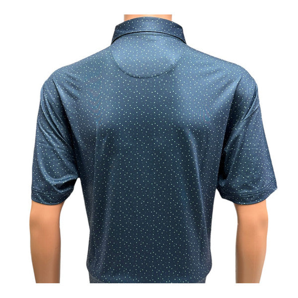 Masters Tech Navy Patterned Performance Polo