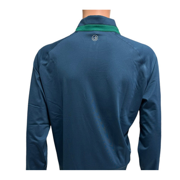 Masters Peter Millar Navy with Pocket and Green Accents 1/4 Zip Pullover