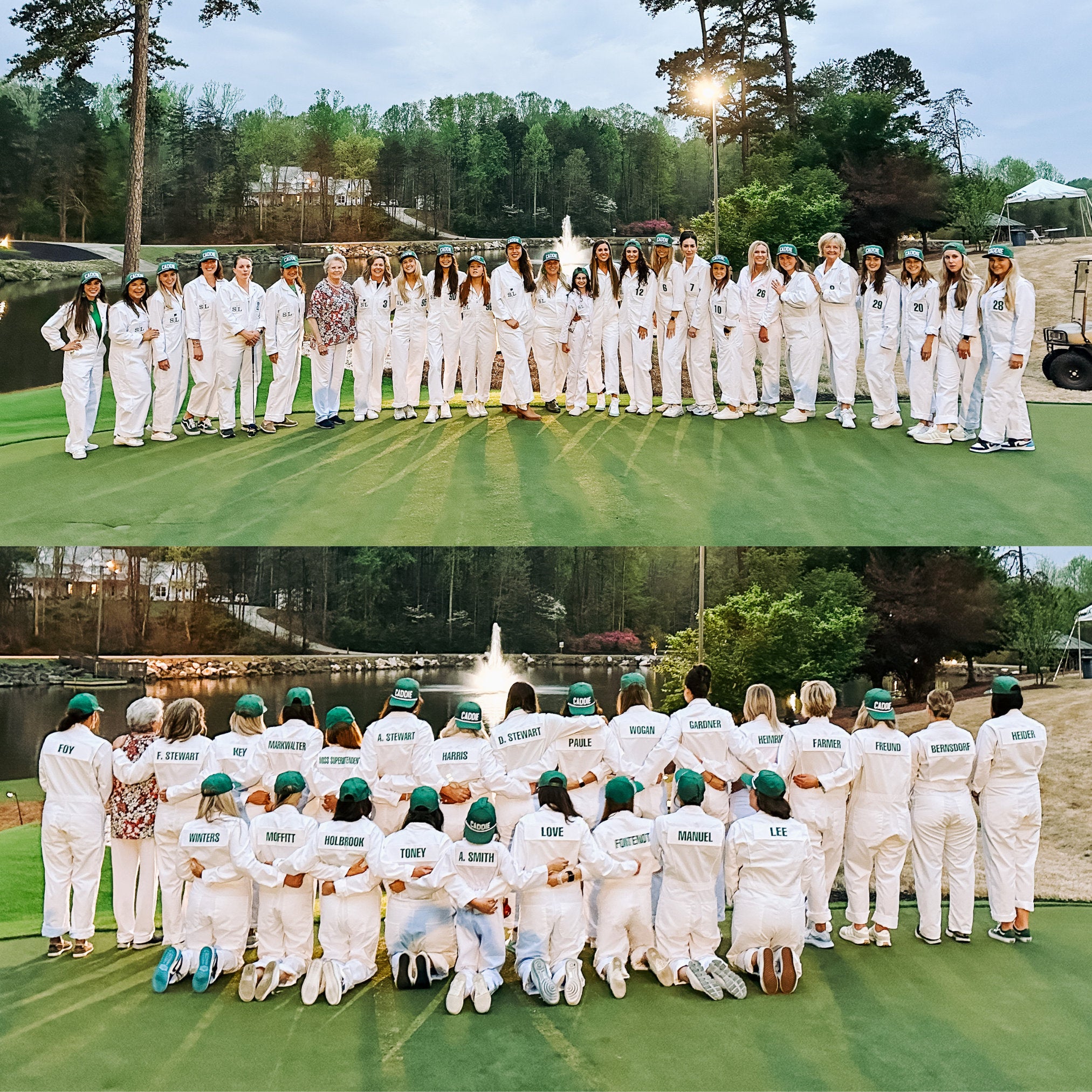 ADULT CADDIE UNIFORM Custom Golf Adult Teenager Coverall Suit Boiler Caddy Halloween Uniform Bib White Custom Name Birthday