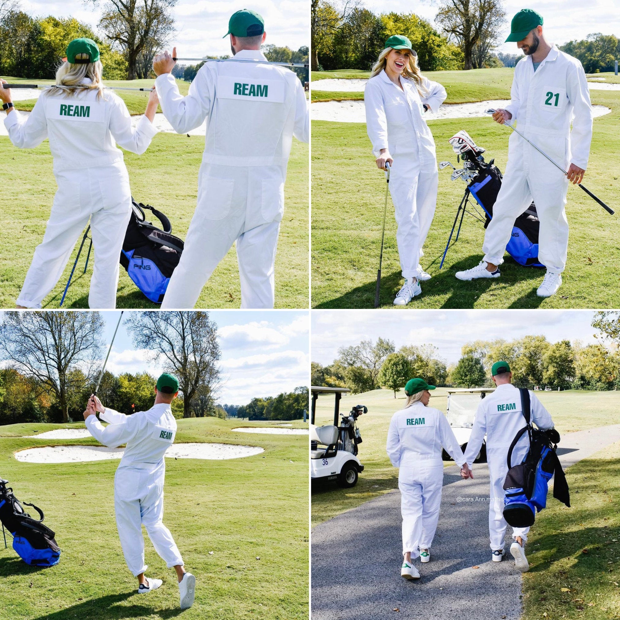 ADULT CADDIE UNIFORM Custom Golf Adult Teenager Coverall Suit Boiler Caddy Halloween Uniform Bib White Custom Name Birthday