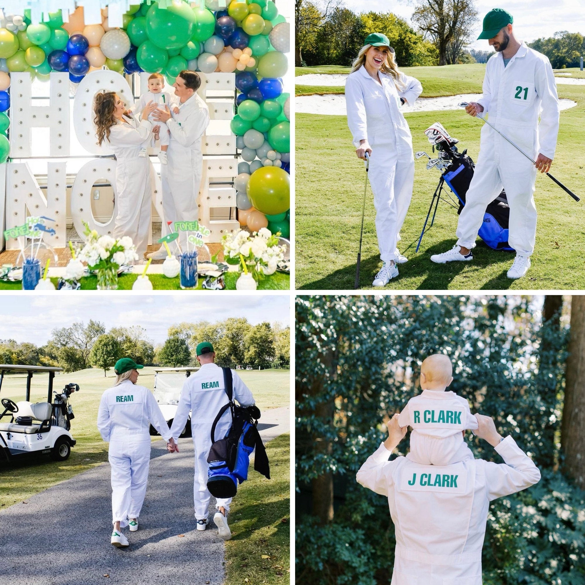 ADULT CADDIE UNIFORM Custom Golf Adult Teenager Coverall Suit Boiler Caddy Halloween Uniform Bib White Custom Name Birthday