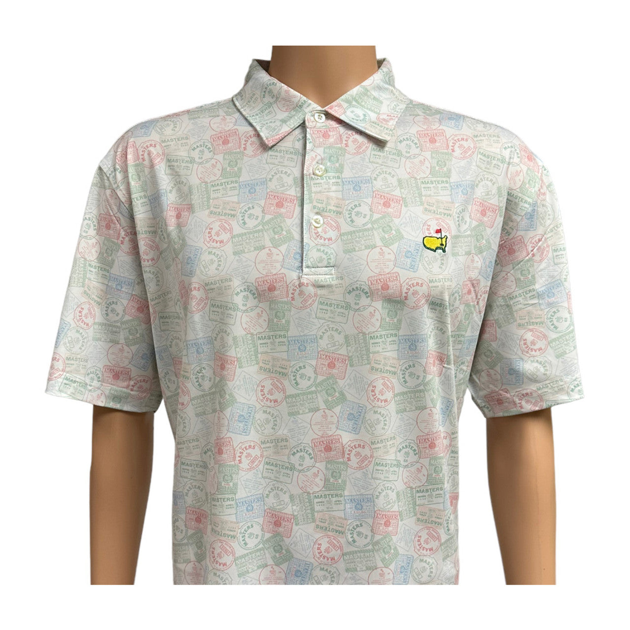 Masters Tech White Badge Print Performance Polo