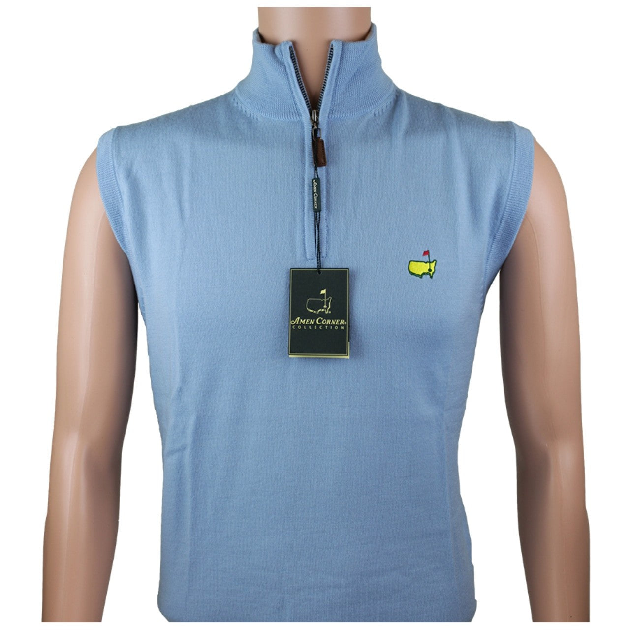 Masters Amen Corner Collection 1/4 Zip Merino Wool Light Blue Sweater Vest