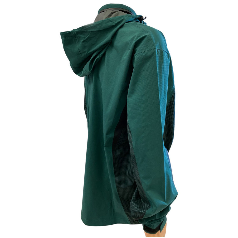 Masters FootJoy HydroLite Green and Black Full Zip Rain Jacket with Stowable Hood