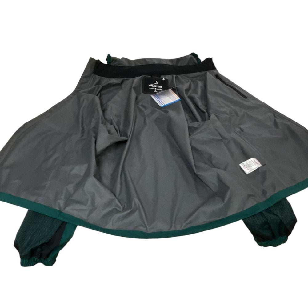 Masters FootJoy HydroLite Green and Black Full Zip Rain Jacket with Stowable Hood