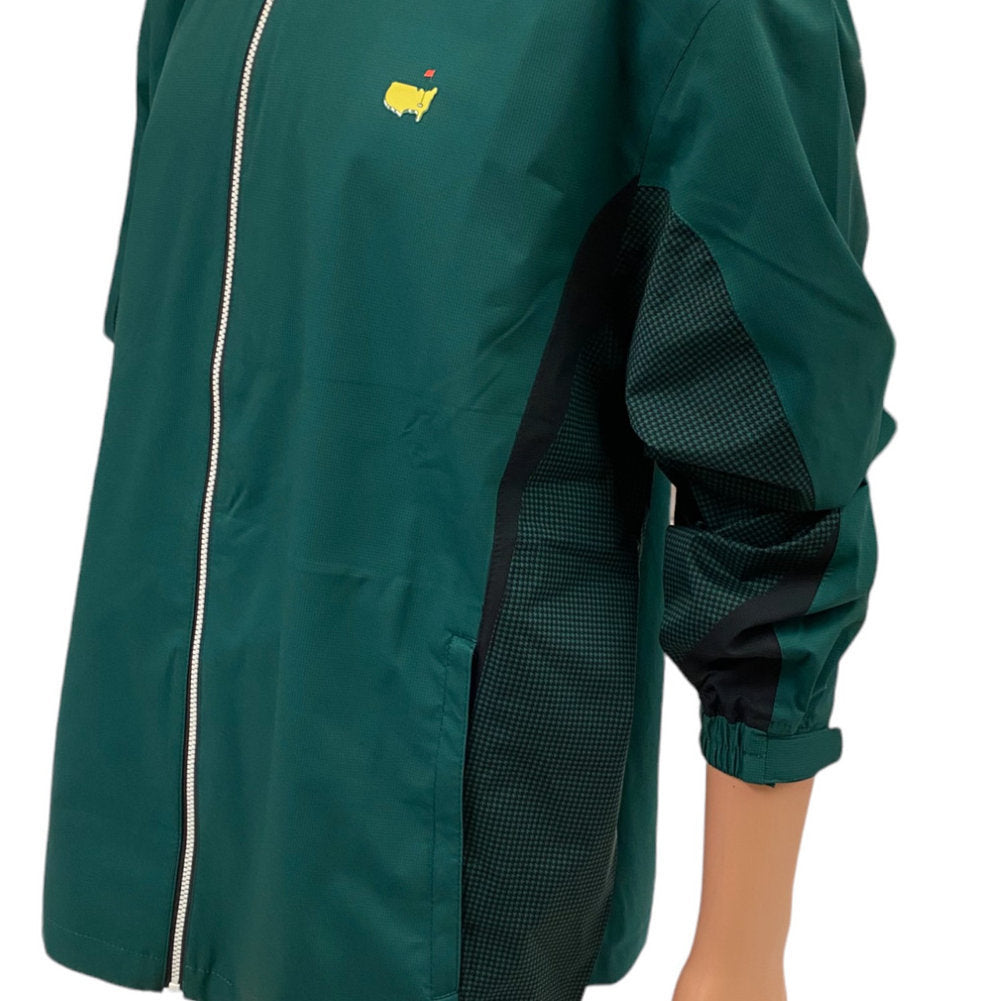Masters FootJoy HydroLite Green and Black Full Zip Rain Jacket with Stowable Hood