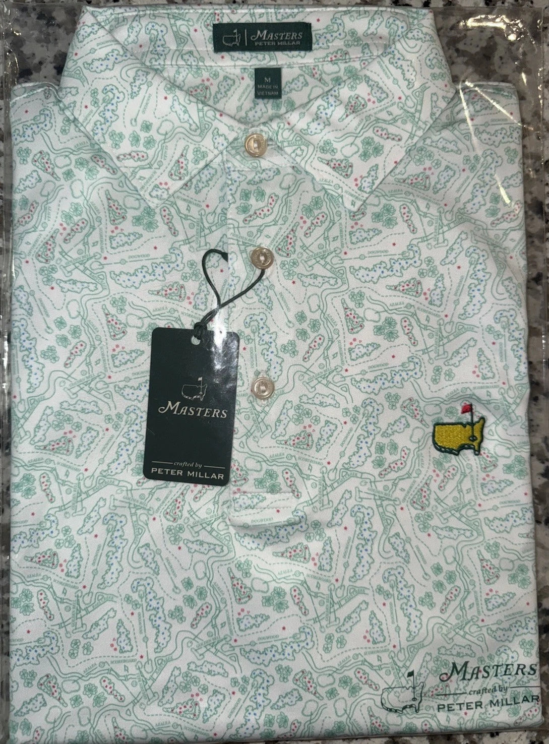 NEW 2025 Masters Peter Millar Polo “Course Layout” Size MEDIUM From ANGC