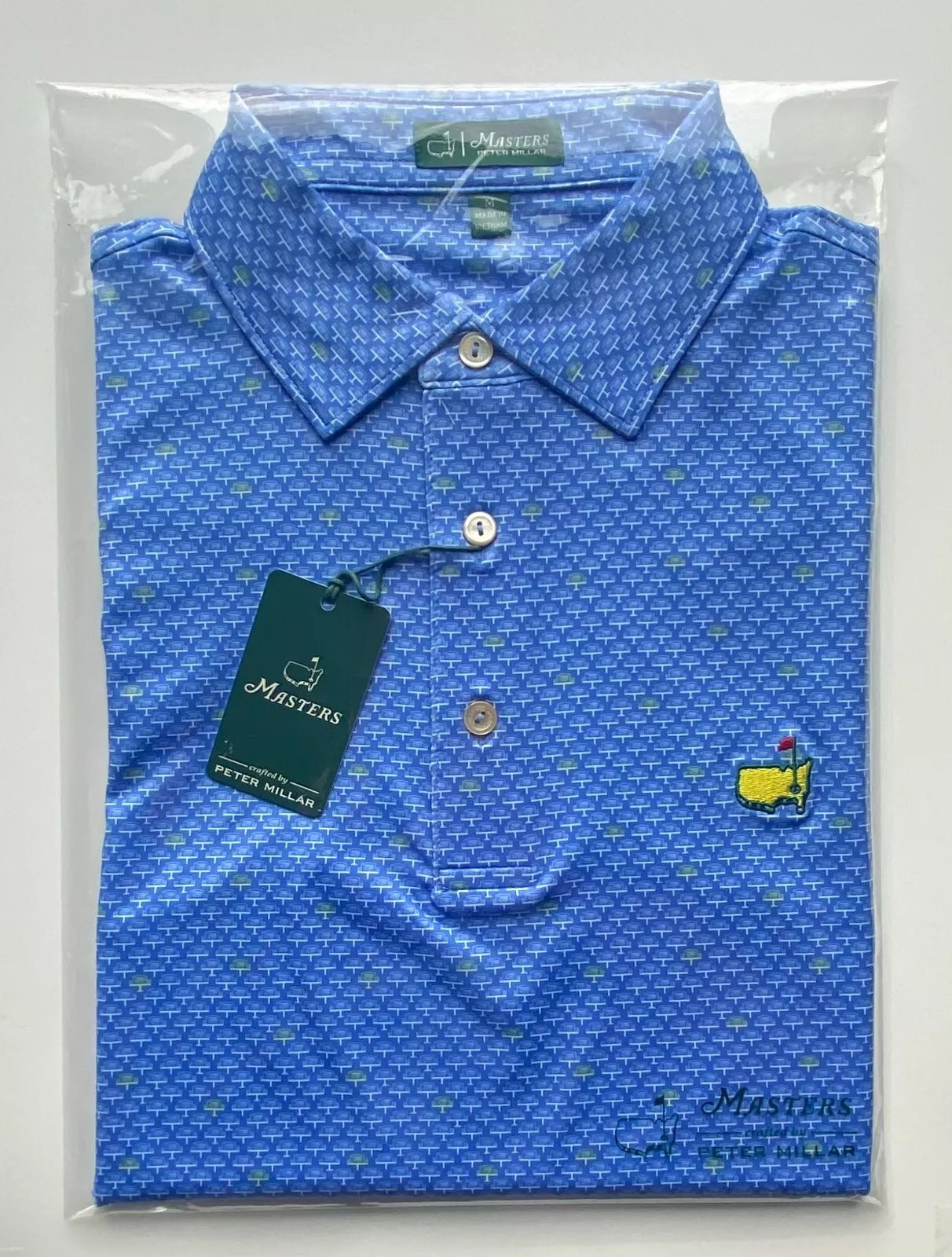 2025 Masters Peter Millar XL Men's Golf Shirt Leaderboard Print Polo Augusta
